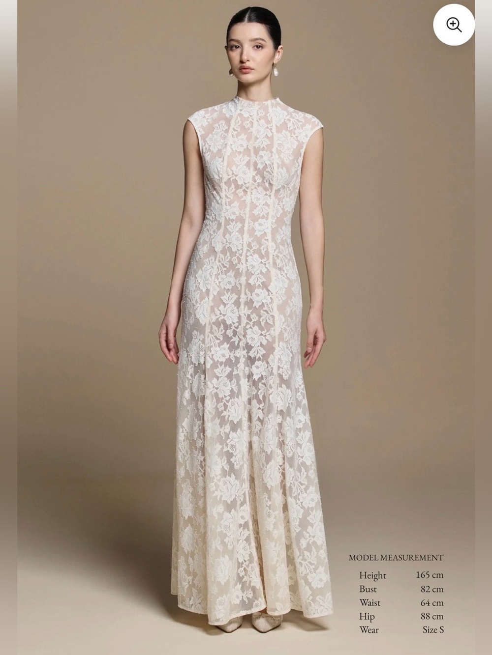 Huong Sloane Dress, Ivory Maxi Lace Dress - Picture 3 of 7